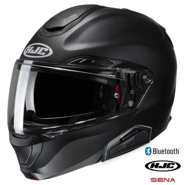 HJC RPHA 91S Bluetooth Helmet Matte Black 11b Installed