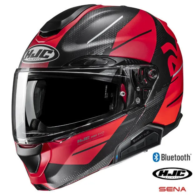 HJC RPHA 91S Modular Helmet Blat Graphic MC-1SF 11b Installed