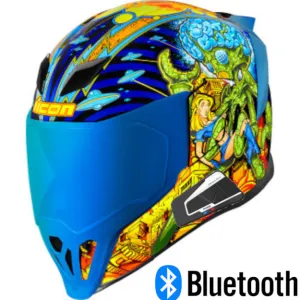 Icon Airflite Bluetooth Helmet Bugoid Blitz Blue