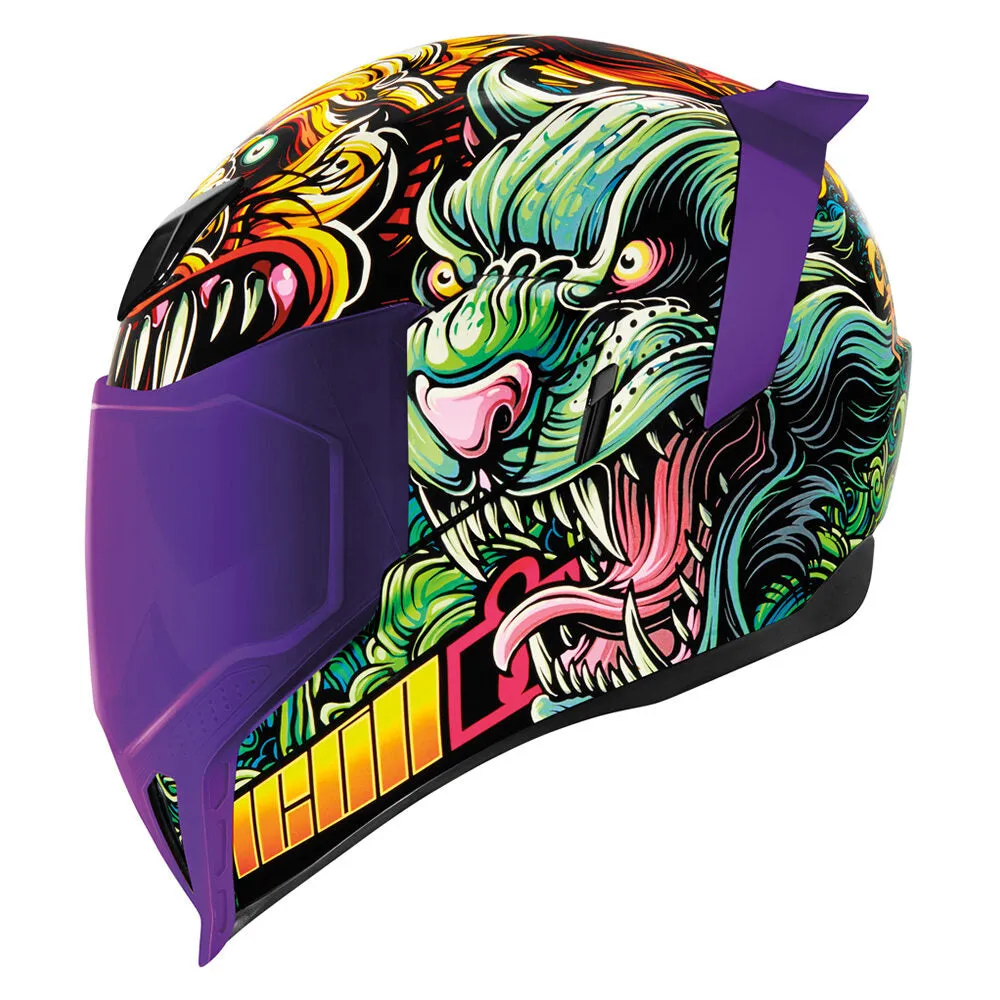 Icon Airflite Cat Scratch Fever Graphic Blue Full Face Helmet