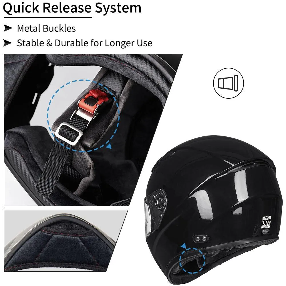ILM Motorcycle Snowmobile Full Face Helmet Model 129