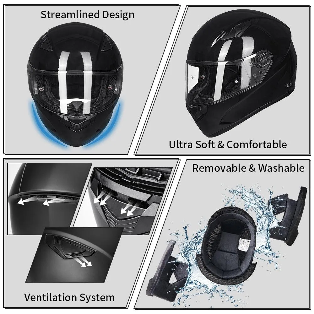ILM Motorcycle Snowmobile Full Face Helmet Model 129