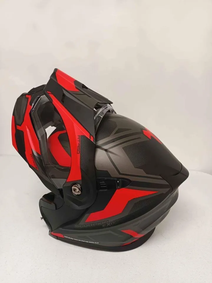 Scorpion EXO-AT950 Dual Sport Helmet Ellwood Red Amber Shield size Small