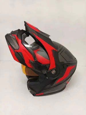 Scorpion EXO-AT950 Dual Sport Helmet Ellwood Red Amber Shield size Small