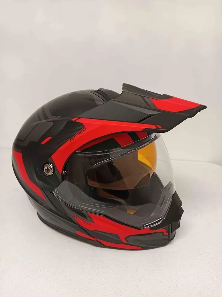 Scorpion EXO-AT950 Dual Sport Helmet Ellwood Red Amber Shield size Small