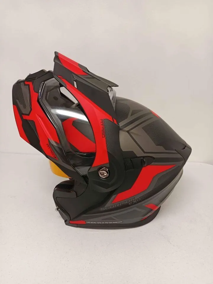 Scorpion EXO-AT950 Dual Sport Helmet Ellwood Red Amber Shield size Small