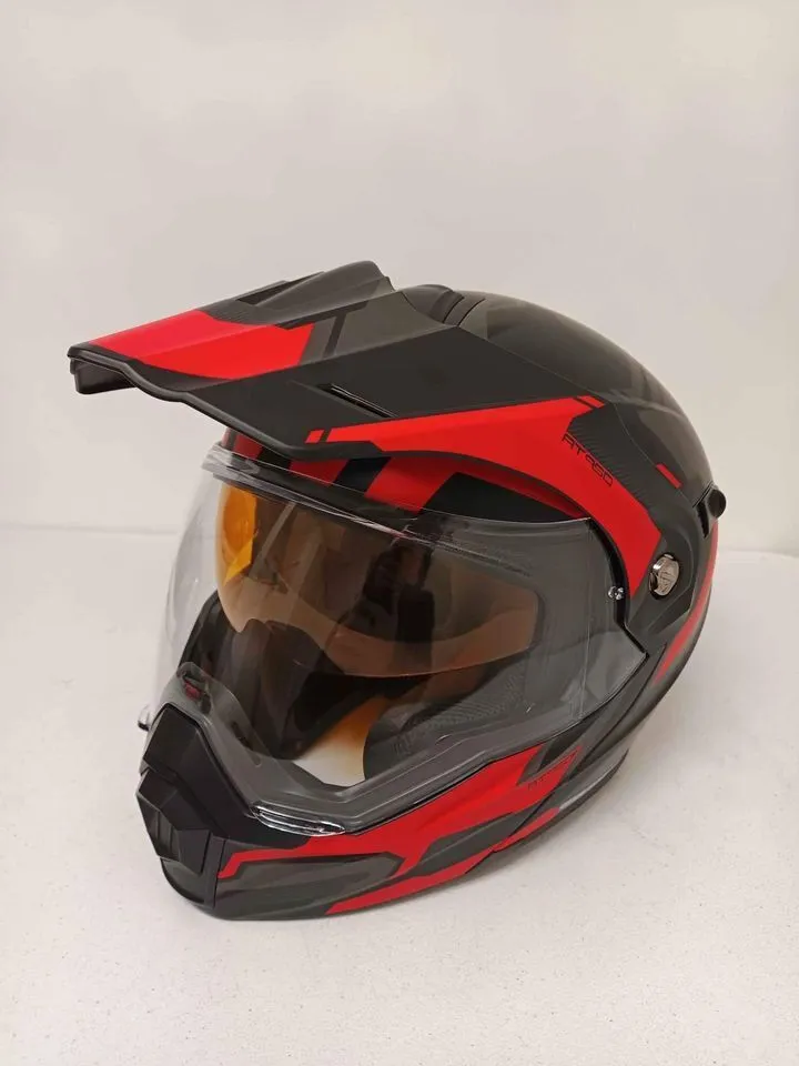 Scorpion EXO-AT950 Dual Sport Helmet Ellwood Red Amber Shield size Small