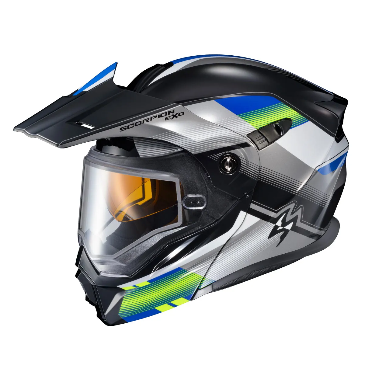 Scorpion EXO-AT950 Dual Sport Snow Helmet Zec Blue Hi Viz