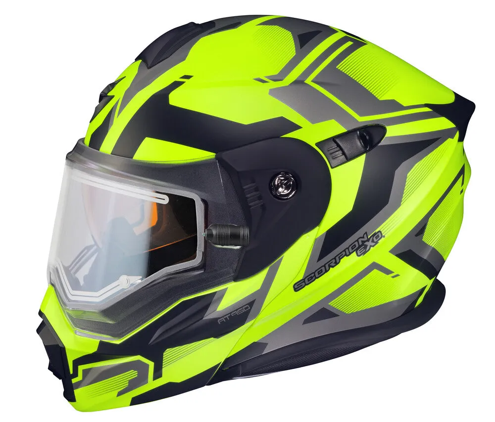 Scorpion EXO-AT950 Modular Snow Helmet Ellwood Graphic Hi Vis Electric Shield
