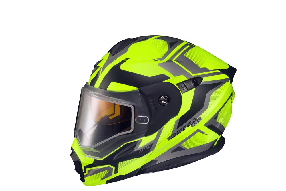 Scorpion EXO-AT950 Modular Snow Helmet Ellwood Graphic Hi Vis