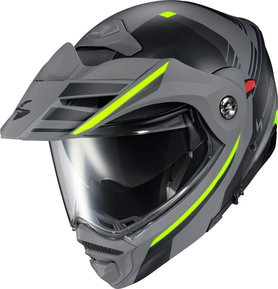 Scorpion EXO-AT960 Dual Sport Bluetooth  Helmet Monk Grey Hi Viz