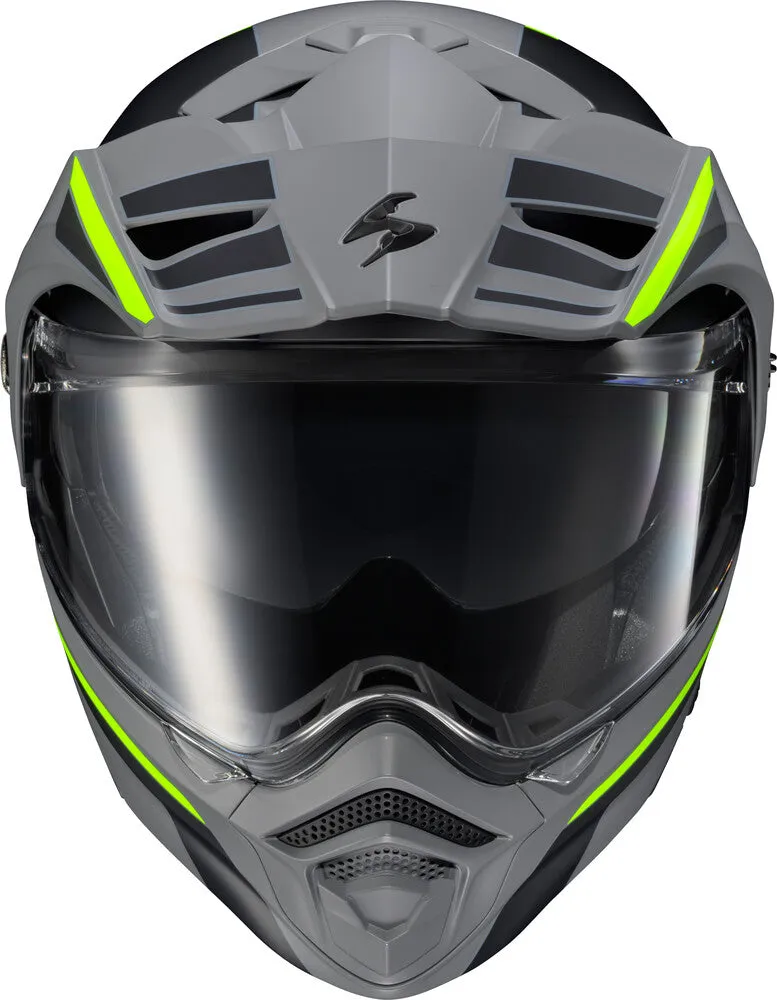 Scorpion EXO-AT960 Dual Sport Bluetooth  Helmet Monk Grey Hi Viz