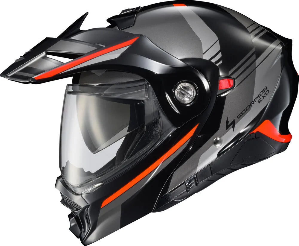 Scorpion EXO-AT960 Dual Sport Modular Helmet Monk Black Red