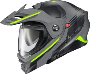 Scorpion EXO-AT960 Dual Sport Modular Helmet Monk Grey Hi Viz