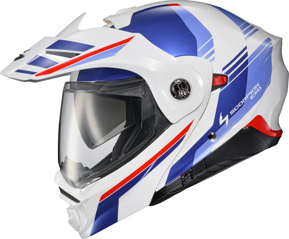 Scorpion EXO-AT960 Dual Sport Modular Helmet Monk White Blue