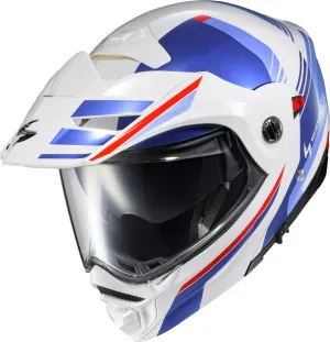 Scorpion EXO-AT960 Dual Sport Modular Helmet Monk White Blue
