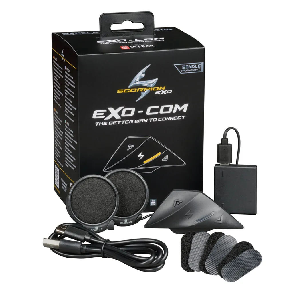 Scorpion EXO-AT960 Dual Sport Modular Helmet Topographic Black/White EXO-Com Kit