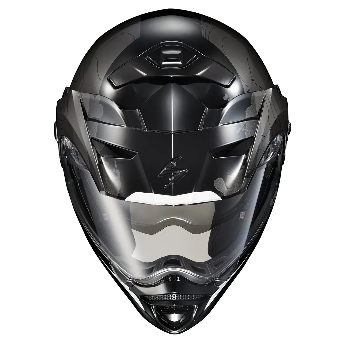 Scorpion EXO-AT960 Dual Sport Modular Helmet Topographic Black/White EXO-Com Kit