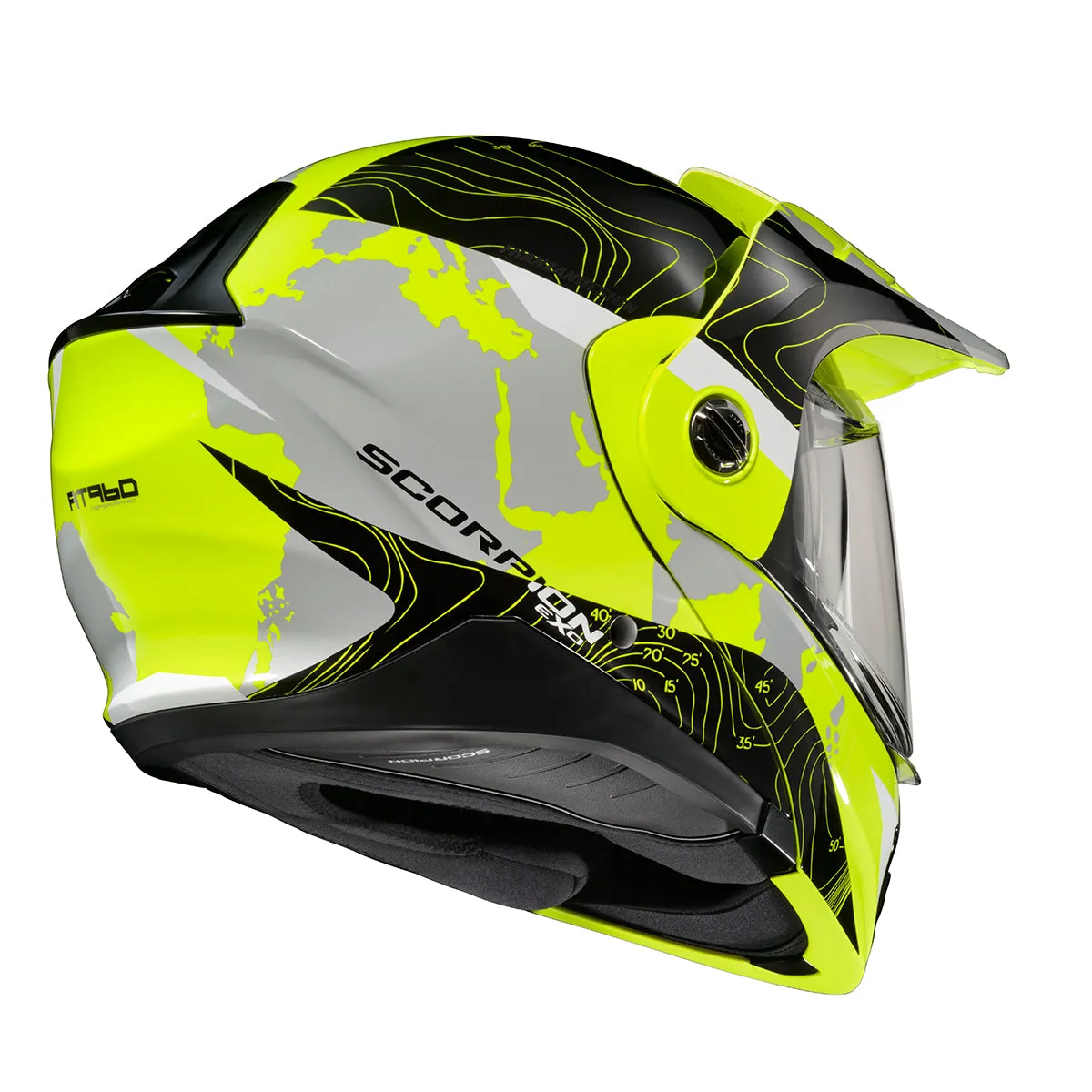 Scorpion EXO-AT960 Dual Sport Modular Helmet Topographic Hi Vis