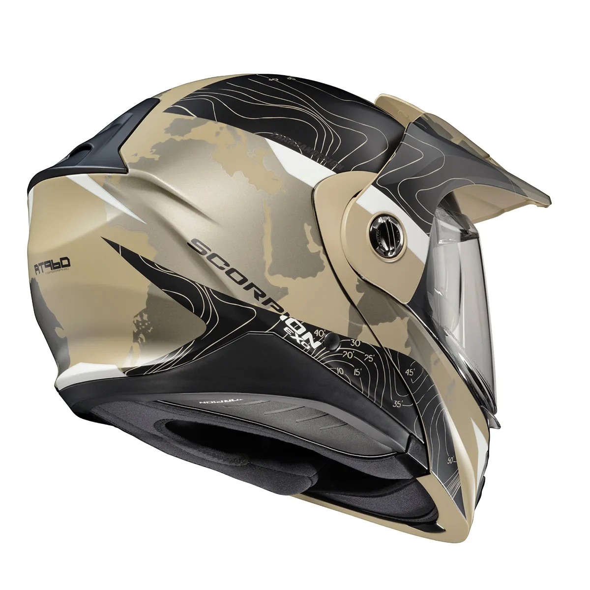 Scorpion EXO-AT960 Dual Sport Modular Helmet Topographic Sand