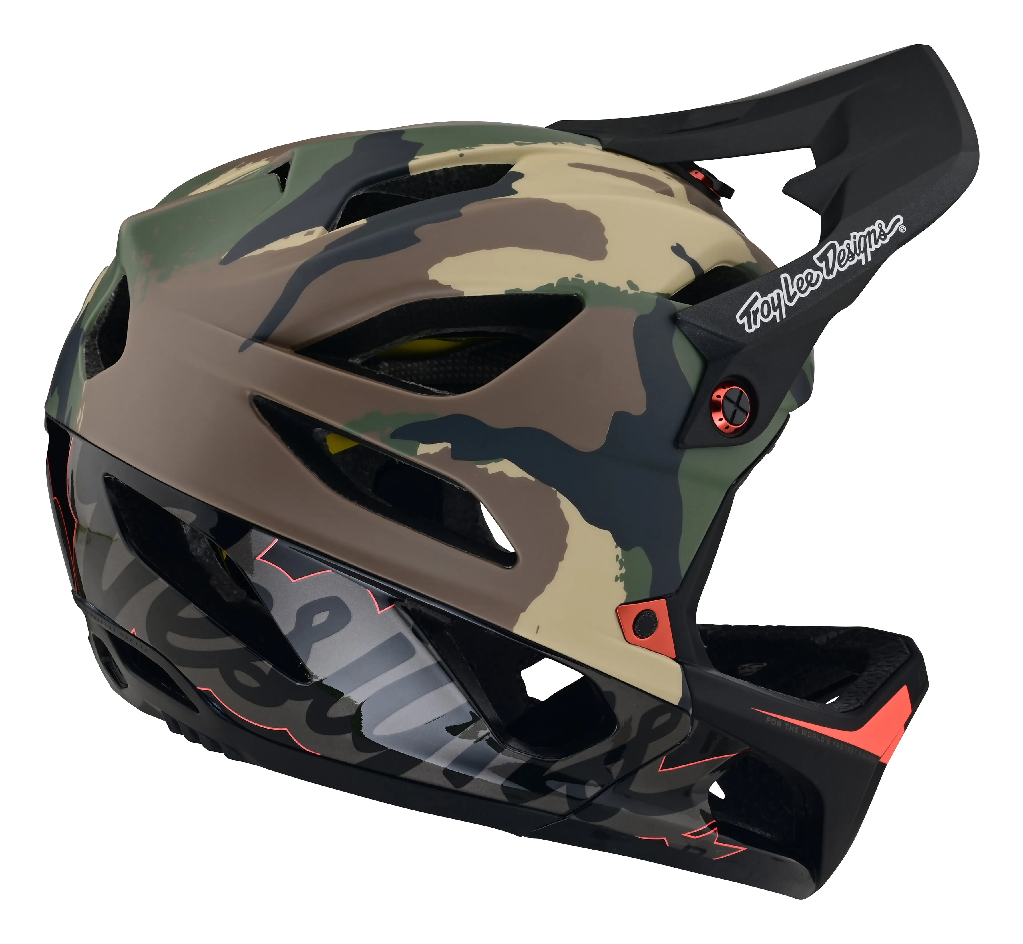 Troy Lee Designs Stage Full Face Helmet with MIPS - Signature Camo - Army Green - 2023