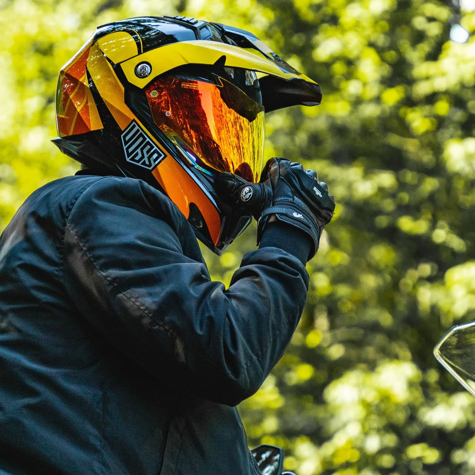 Voss 601 D2 Dual Sport Orange Geo-Trek Helmet