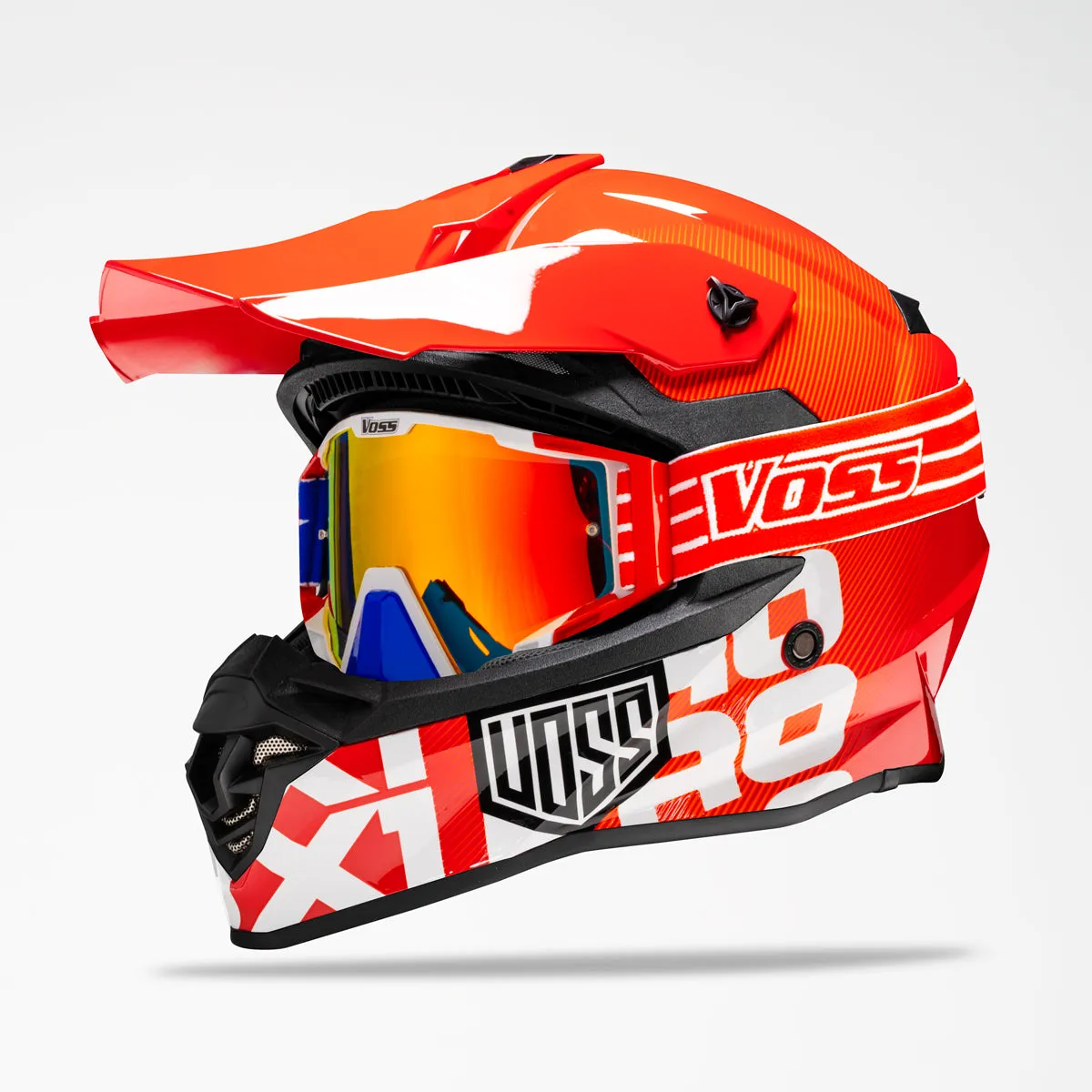 Voss 801 X1 Pro Dirt Red Crimson Helmet