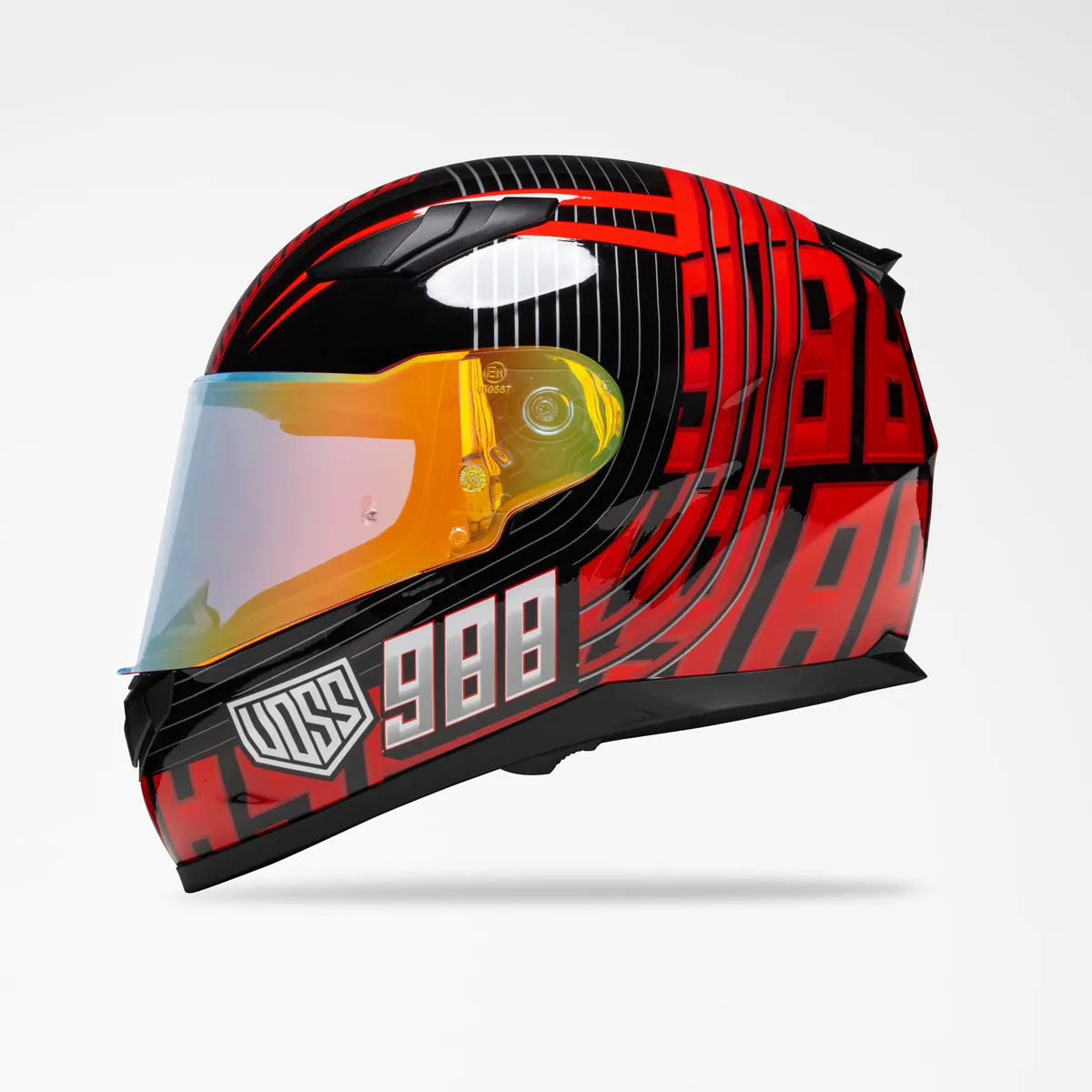 Voss 988 Moto-1 Echo Red Helmet
