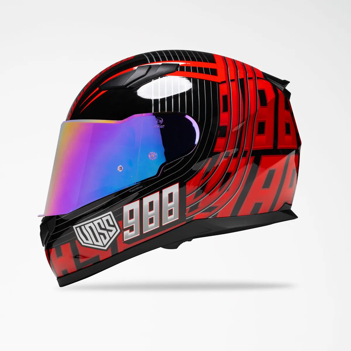 Voss 988 Moto-1 Echo Red Helmet