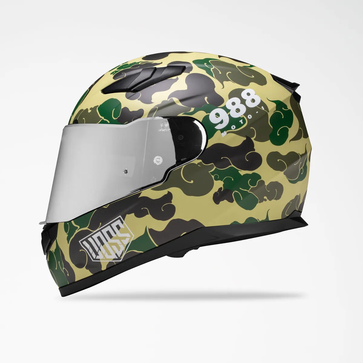 Voss 988 Moto-1 Green Camo Helmet