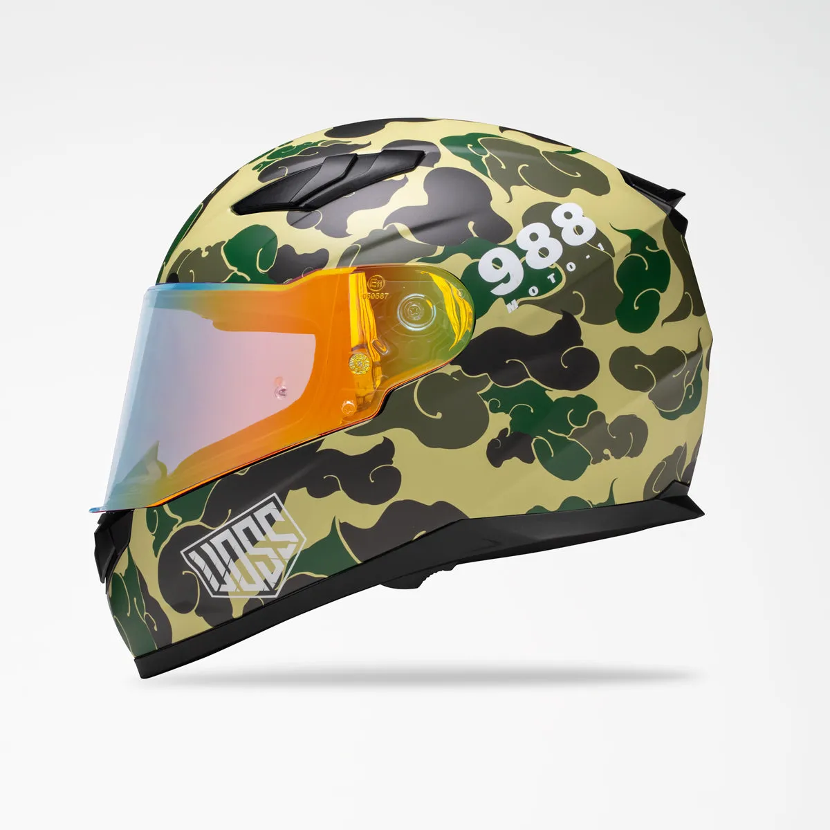 Voss 988 Moto-1 Green Camo Helmet