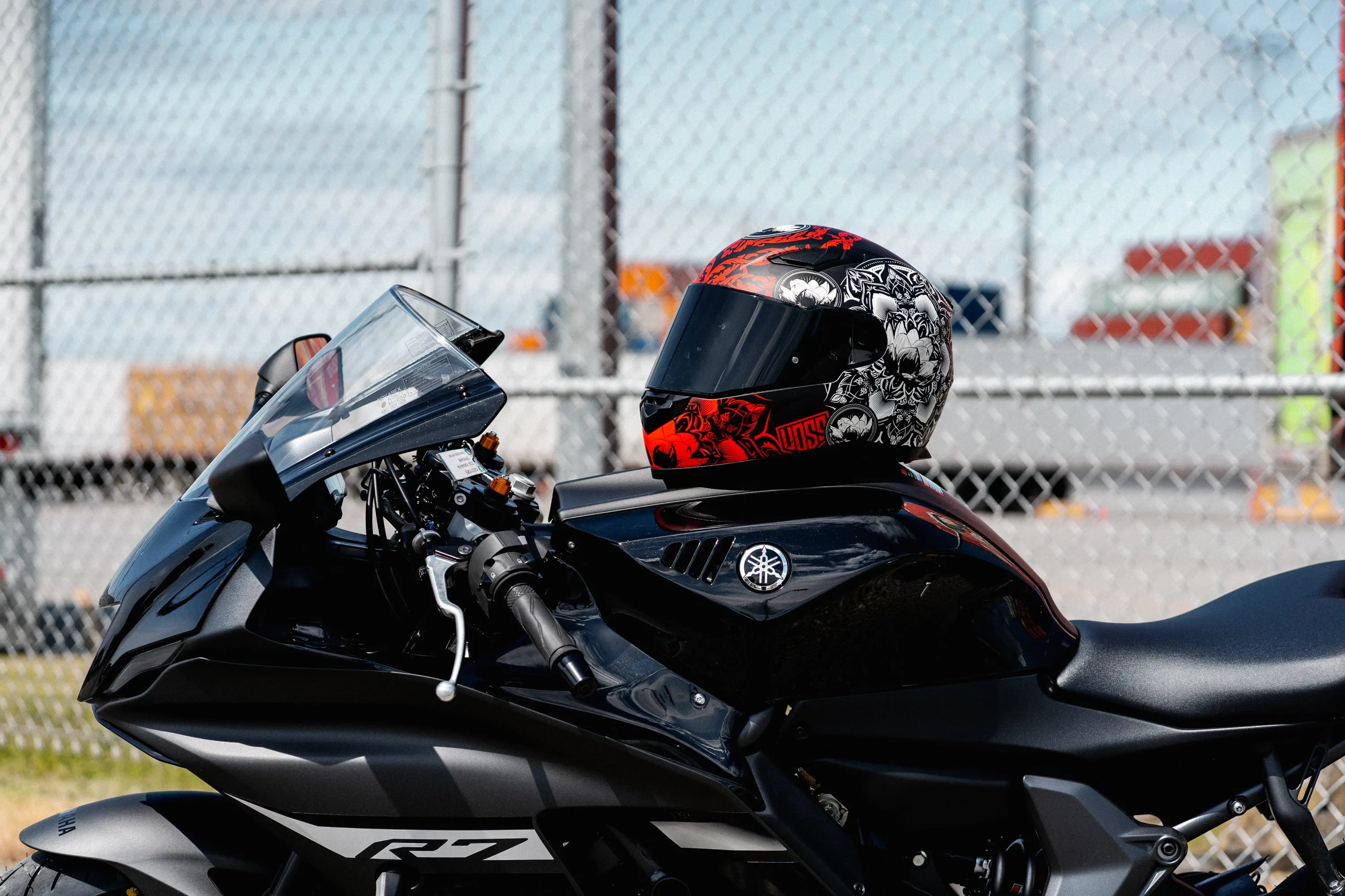 Voss 988 Moto-1 Matte Red Mandala Helmet