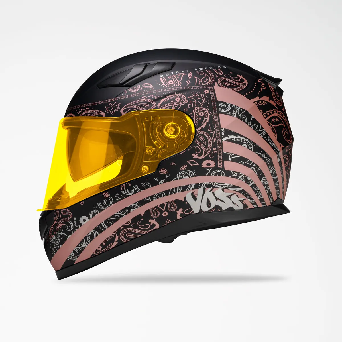 Voss 988 Moto-1 Metallic Pink America Helmet