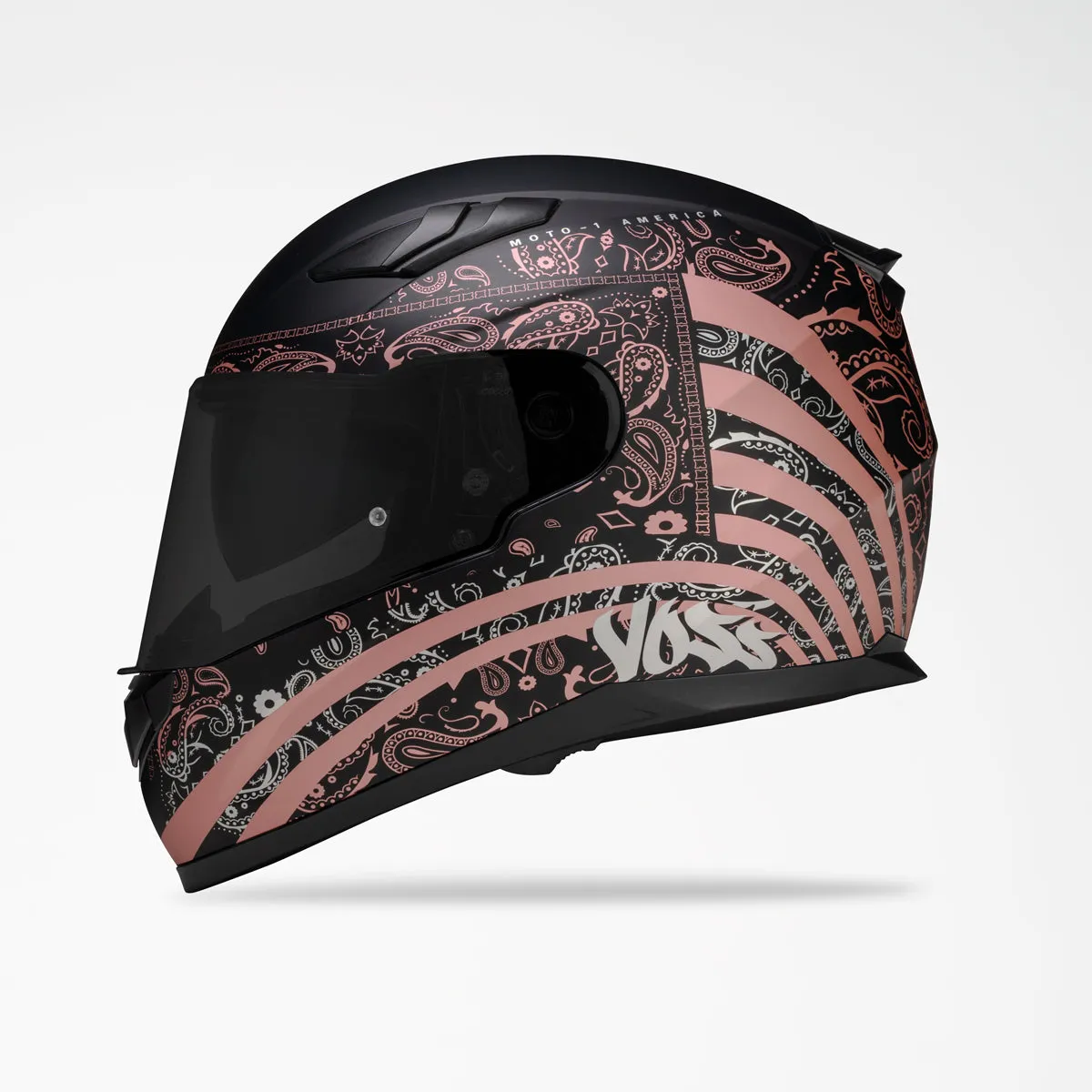 Voss 988 Moto-1 Metallic Pink America Helmet