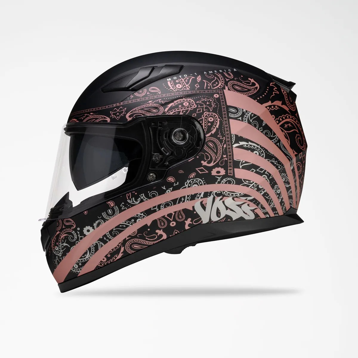 Voss 988 Moto-1 Metallic Pink America Helmet