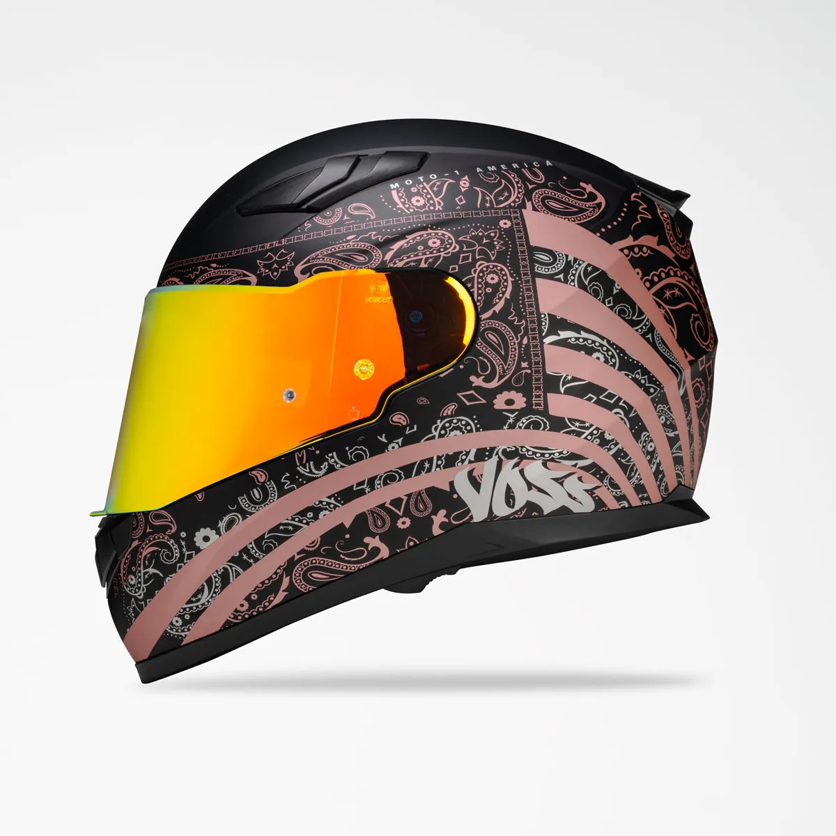 Voss 988 Moto-1 Metallic Pink America Helmet