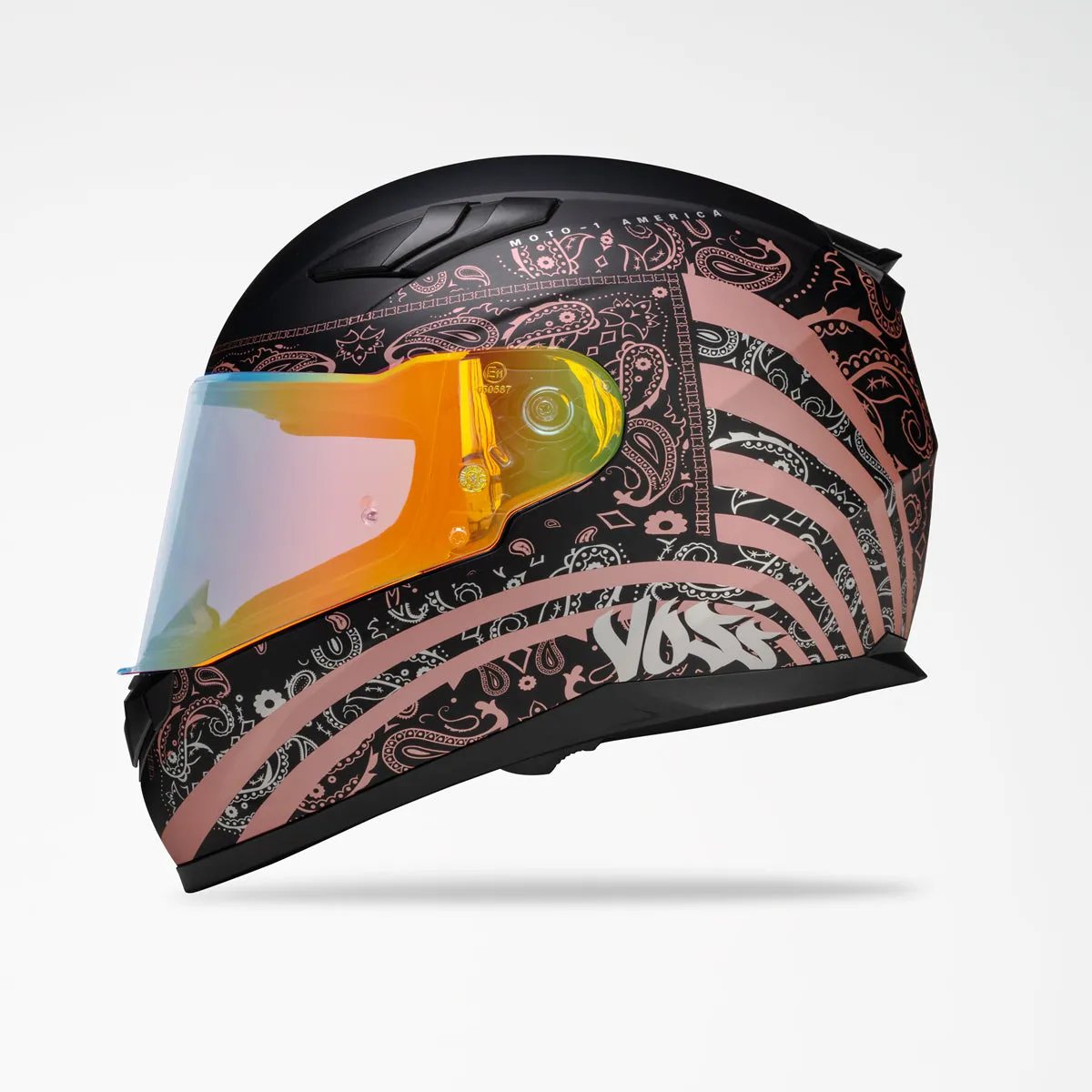Voss 988 Moto-1 Metallic Pink America Helmet
