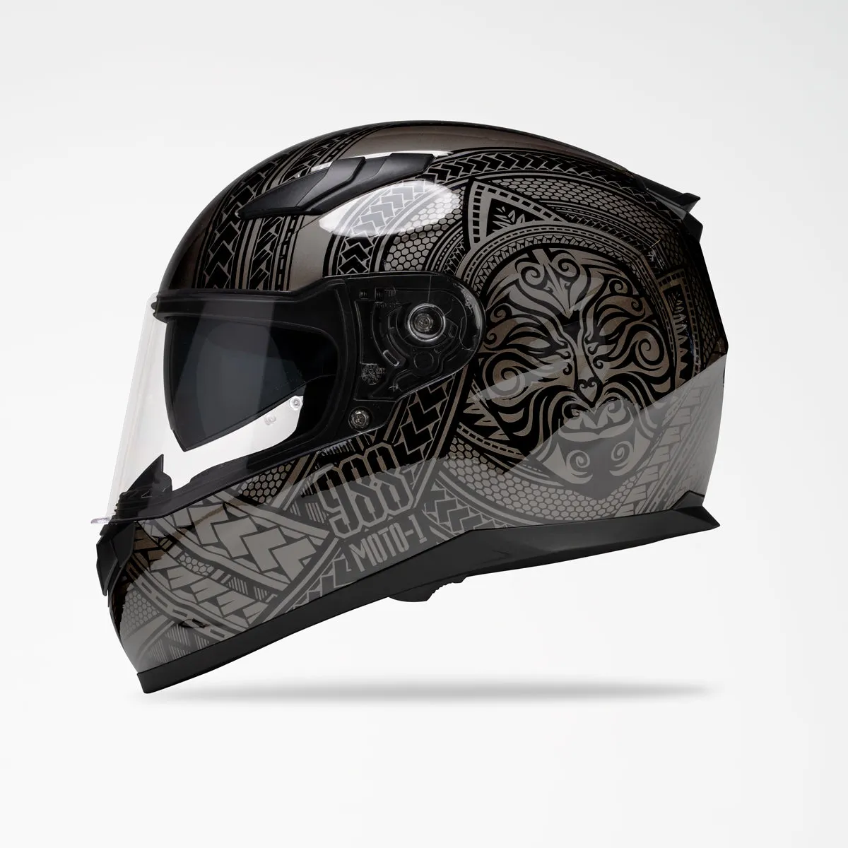 Voss 988 Moto-1 Two Tone Black Codex Helmet