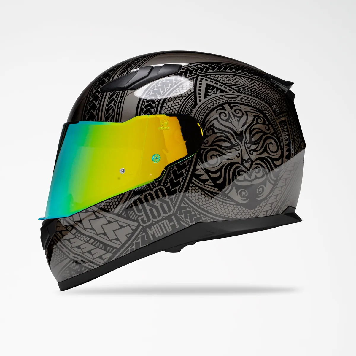 Voss 988 Moto-1 Two Tone Black Codex Helmet
