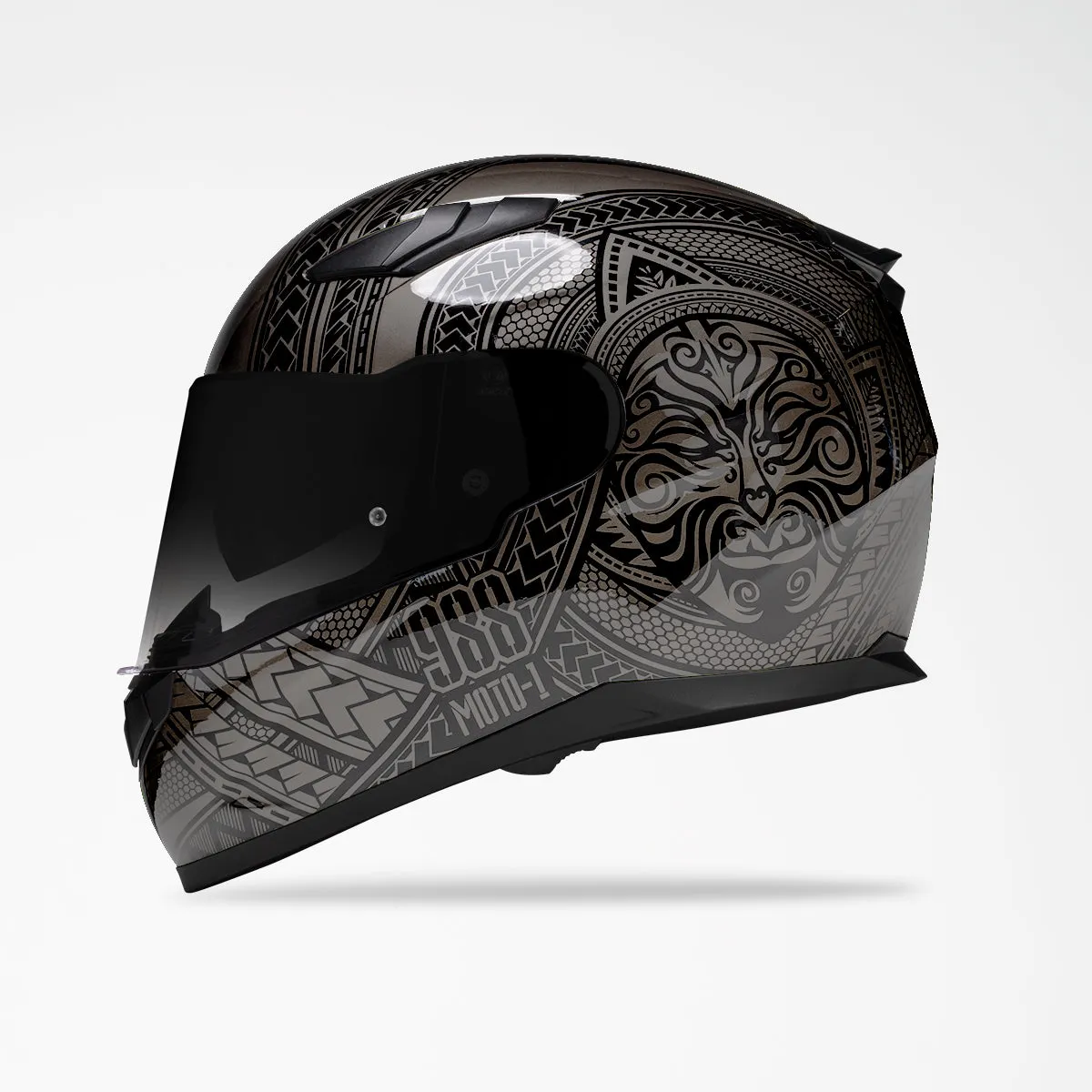 Voss 988 Moto-1 Two Tone Black Codex Helmet