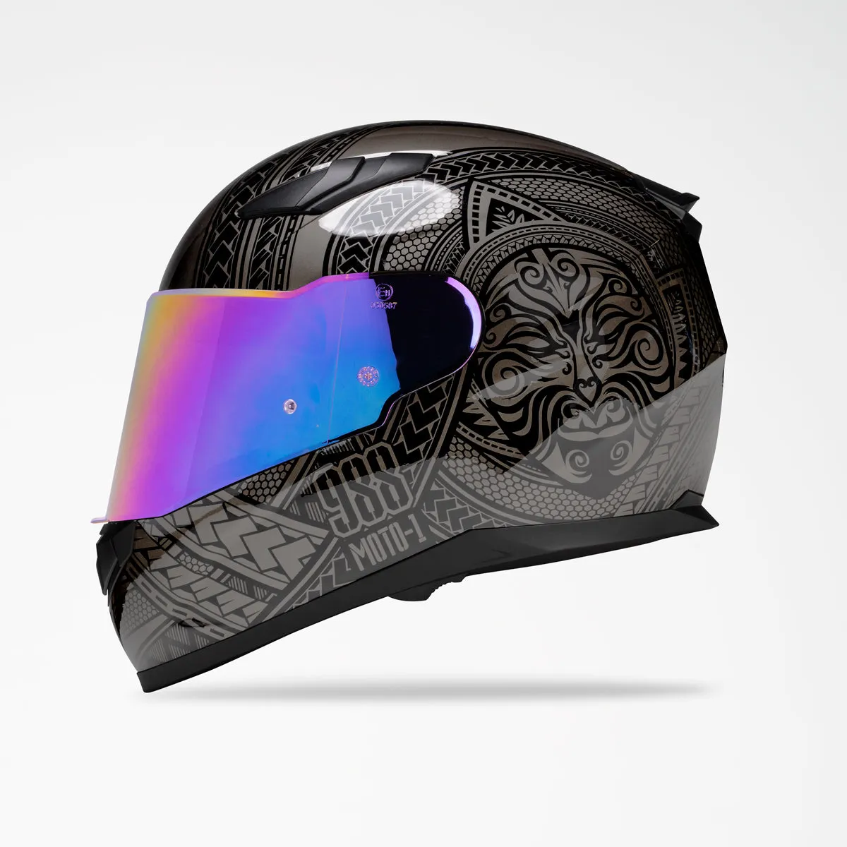 Voss 988 Moto-1 Two Tone Black Codex Helmet