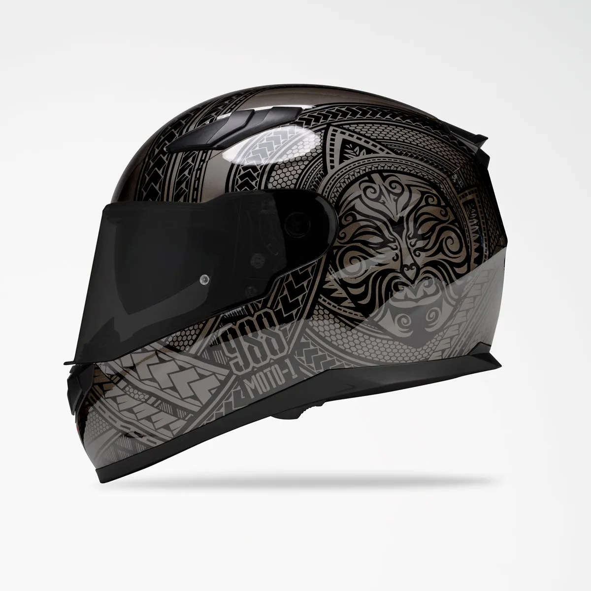 Voss 988 Moto-1 Two Tone Black Codex Helmet