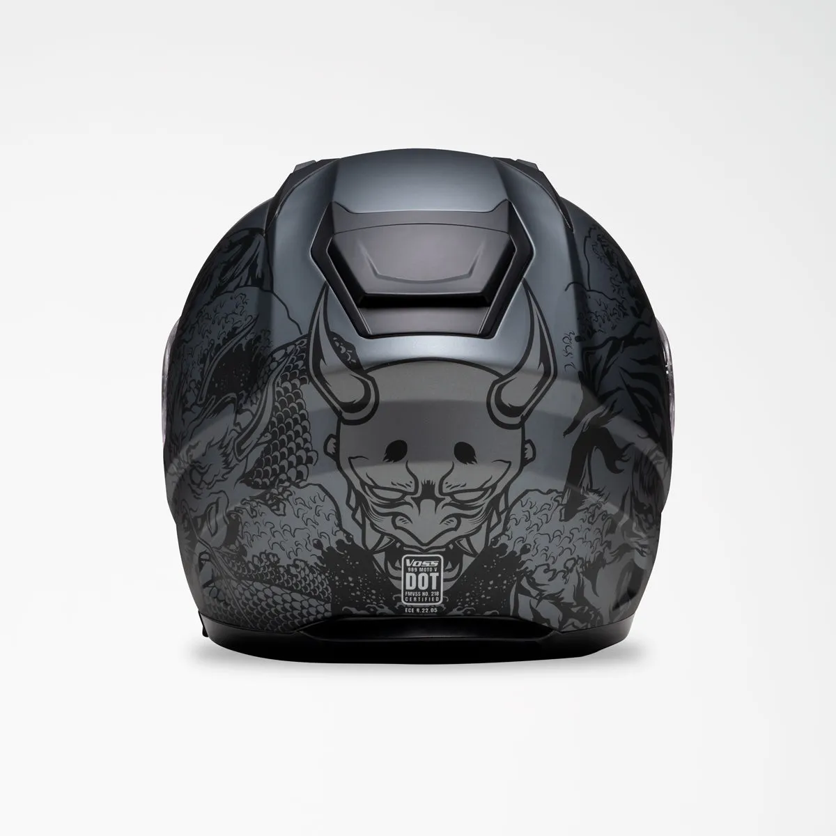 Voss 989 Moto-V Black/Gun Metal Rei Helmet.