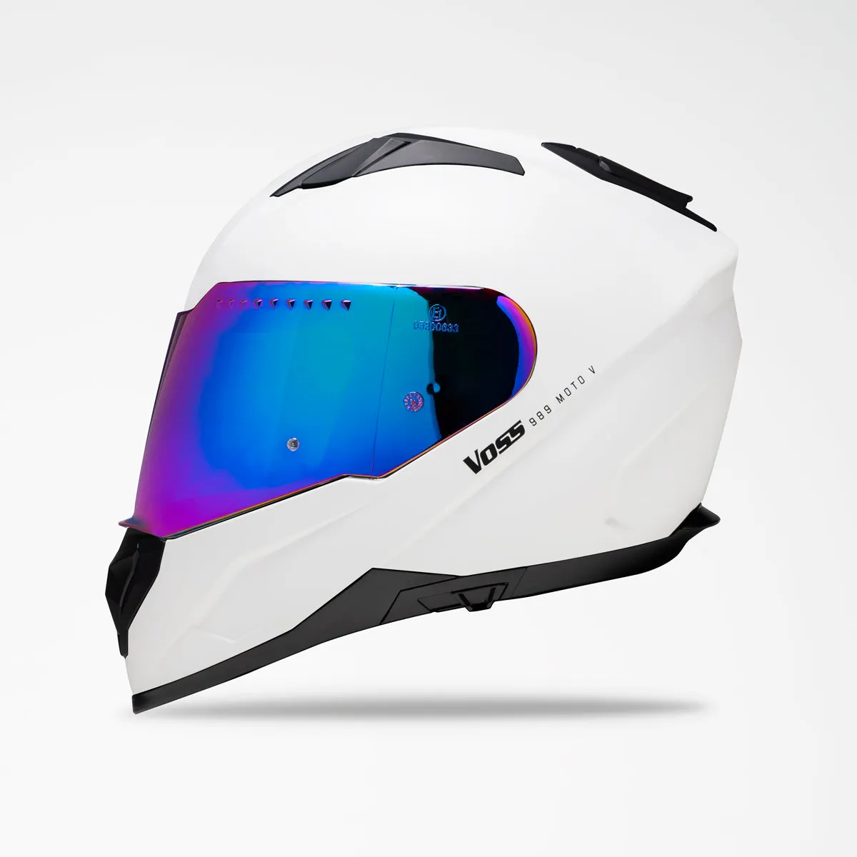 Voss 989 Moto-V Matte White Helmet