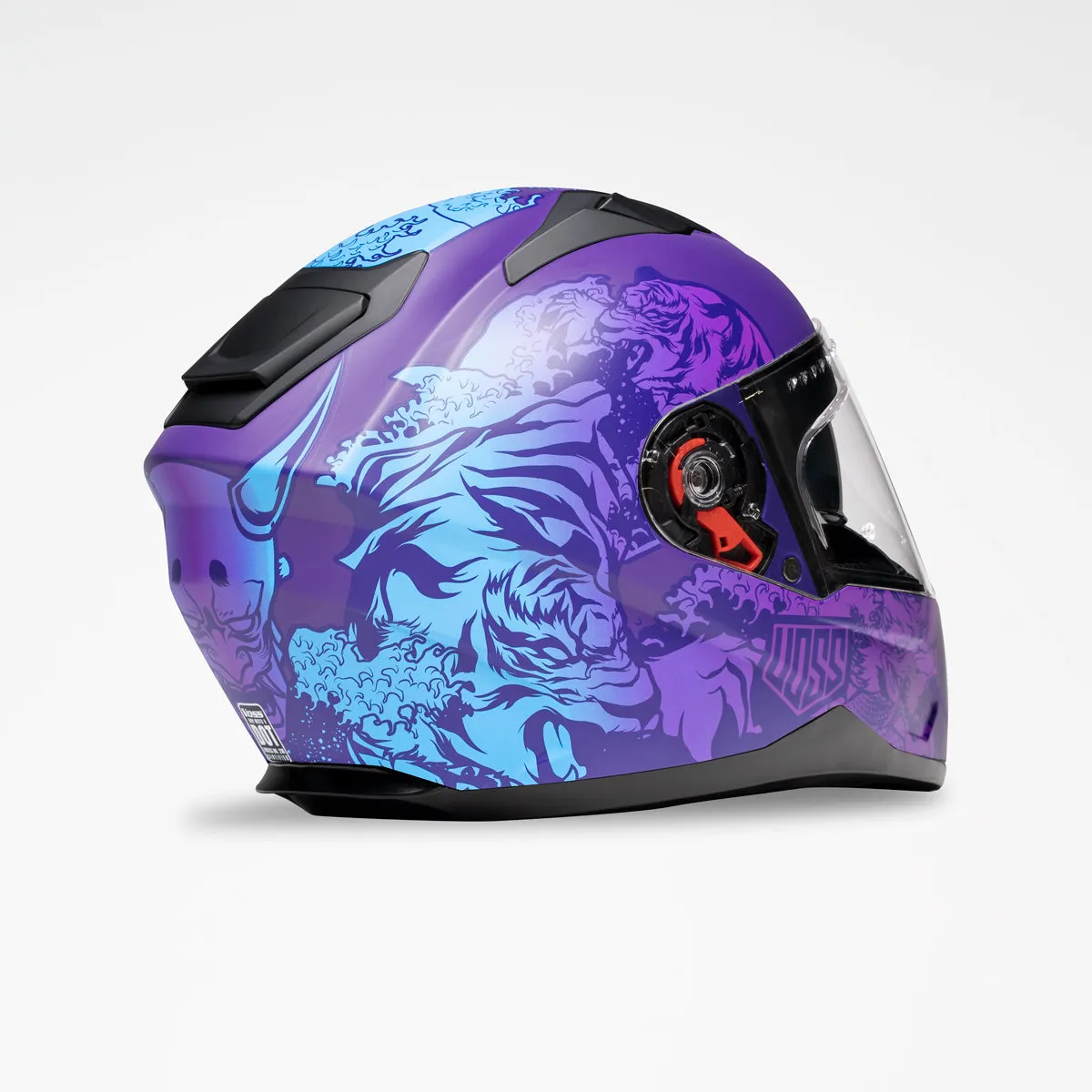 Voss 989 Moto-V Purple/Blue Rei Helmet
