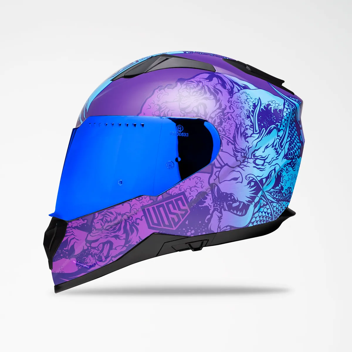 Voss 989 Moto-V Purple/Blue Rei Helmet
