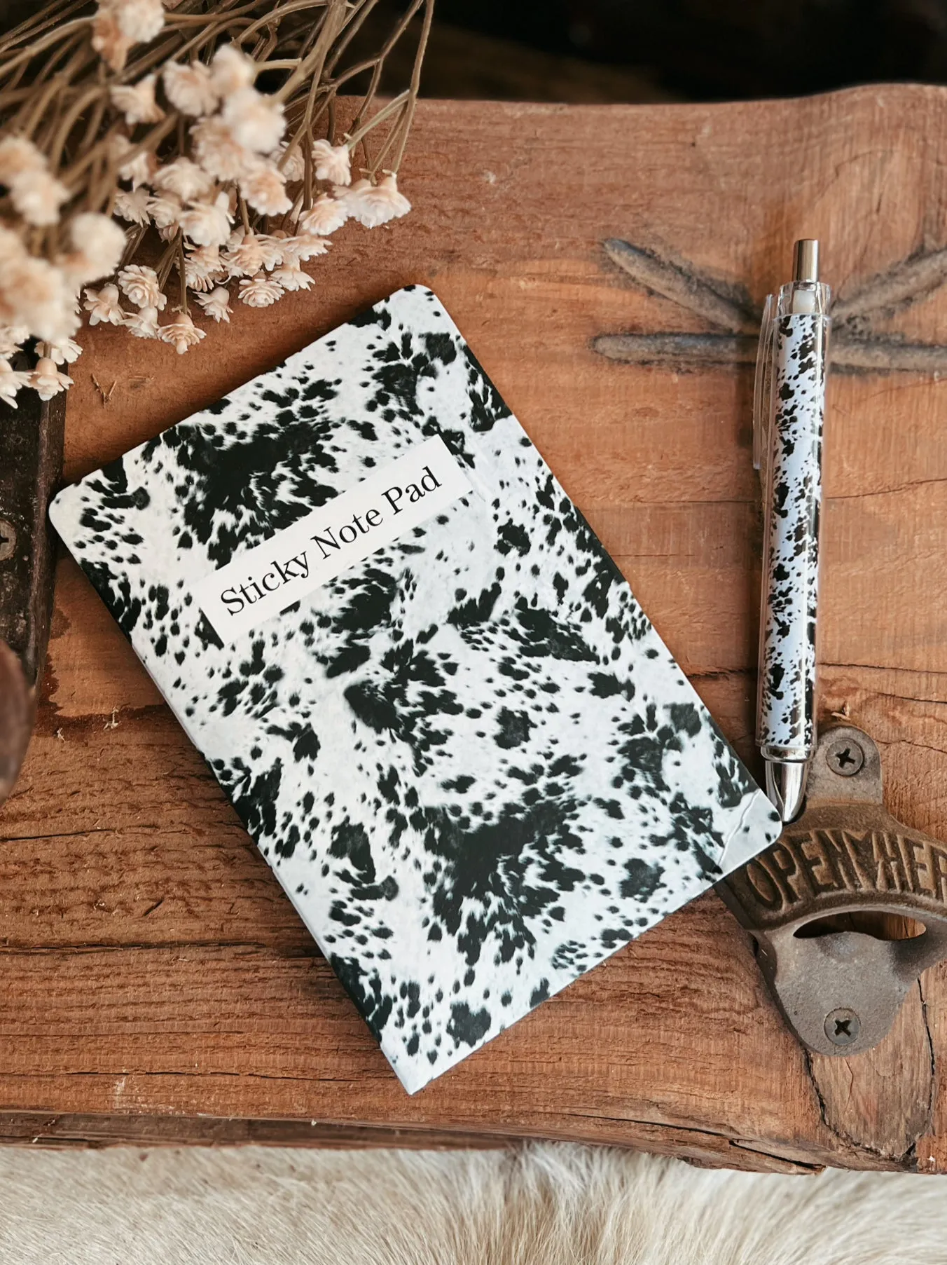 Western Style Sticky Note Pad And Pen Set - 4 Designs
