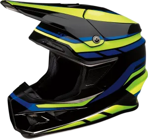 Z1R F. I. Off Road Helmet Mips Flank Graphic Black Blue Hi-Viz Yellow