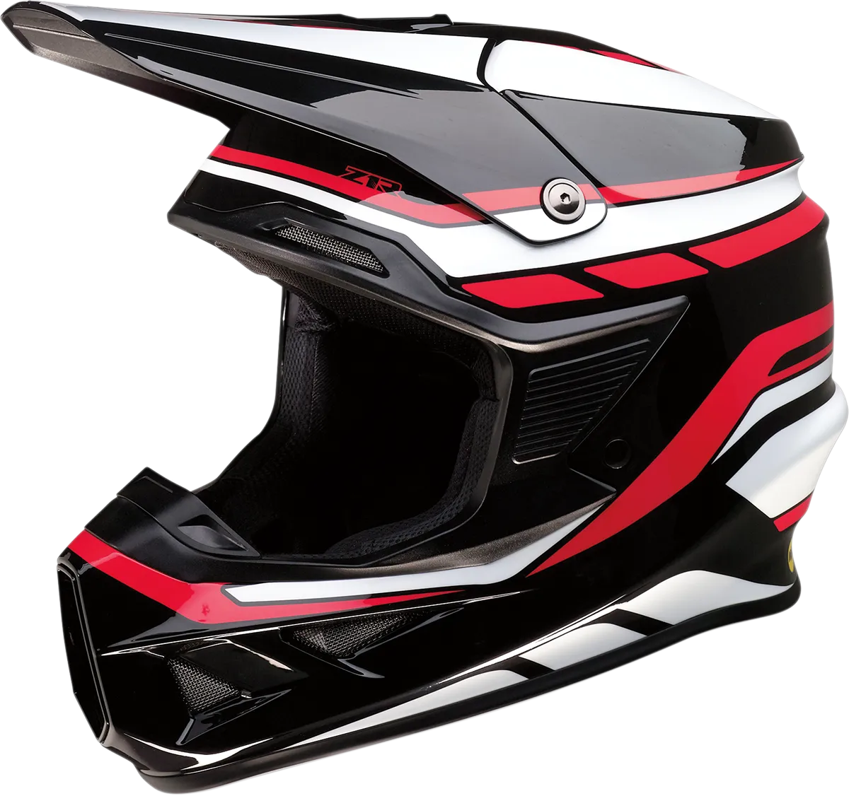 Z1R F. I. Off Road Helmet Mips Flank Graphic Black White Red