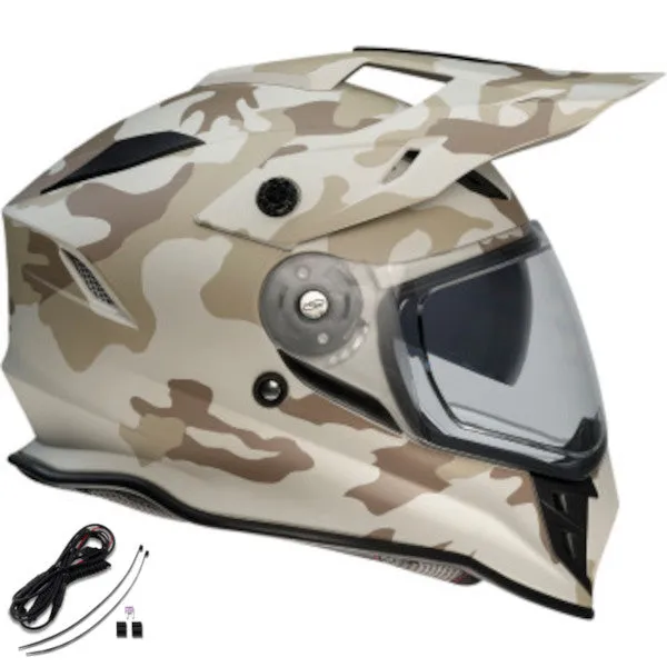 Z1R Range Dual Sport Snow Helmet Electric Shield Camo Desert